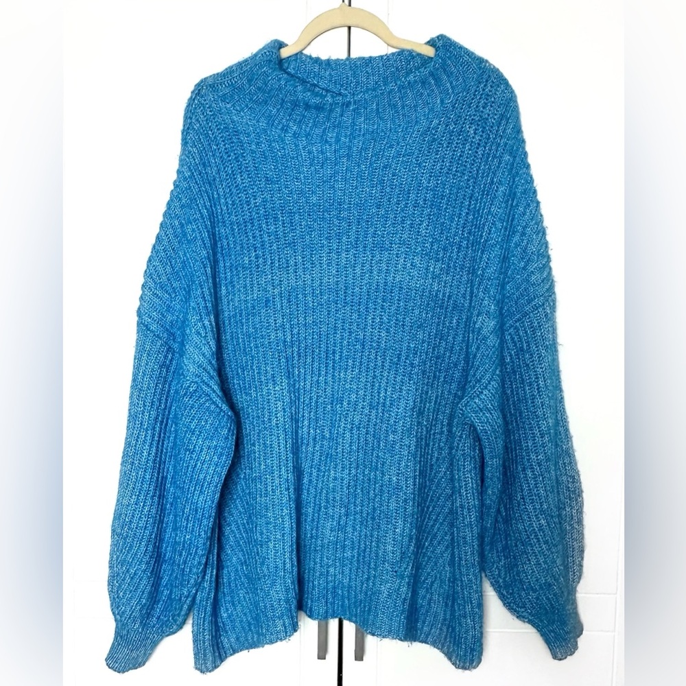 Vici Oversized Chunky Knit Sweater | Size L | Blue